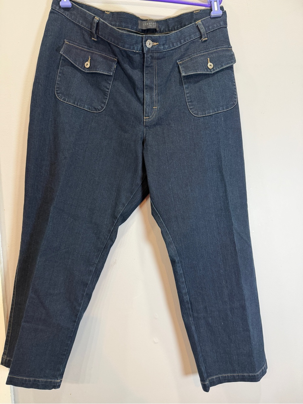 Lee Dark Blue Men’s Relaxed Jeans with Front Flap Pockets